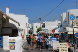Centrum ingang Mykonos strandvakantie Griekse Cycladen
