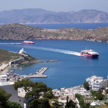 ios-panorama-ferry-zonvakantie eiland griekenland